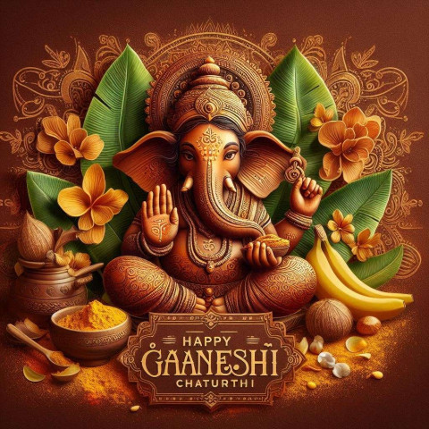 Happy Ganesh Chaturthi images with wishes and blessings