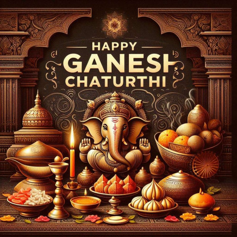 Happy Ganesh Chaturthi personalized greeting cards