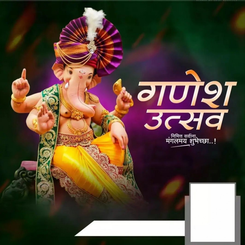 Happy Ganesh Chaturthi Photo Editing Banner Backgrounds For Status