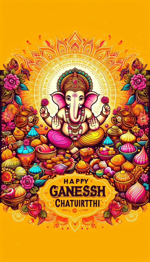 Happy Ganesh Chaturthi pictures with customizable message