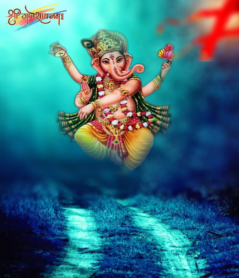 Happy Ganesh Chaturthi Puja CB Picsart Editing Background HD