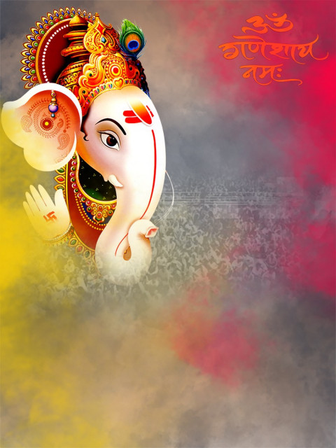 Happy Ganesh Chaturthi Puja CB Picsart Editing Background HD Img