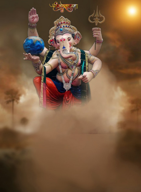 Happy Ganesh Chaturthi Puja CB Picsart Editing Background HD Pic