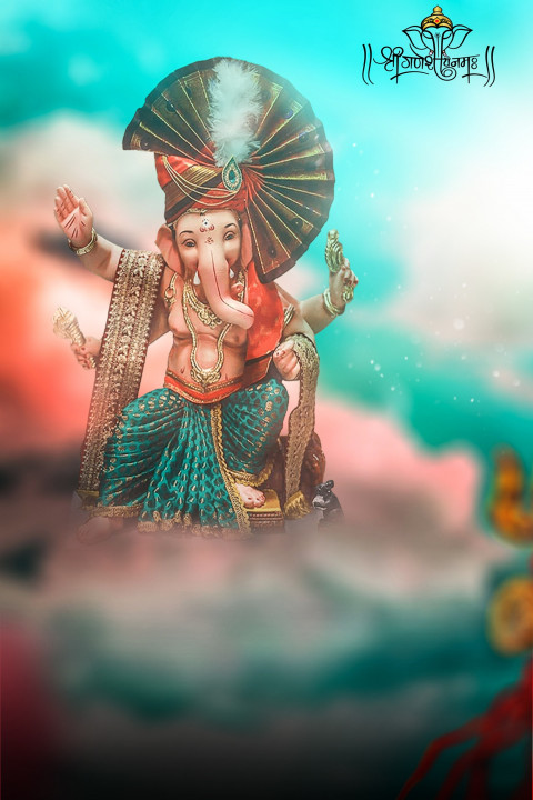 Happy Ganesh Chaturthi Sky CB Editing Background HD Download