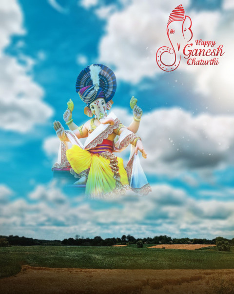 Happy Ganesh Chaturthi Sky CB Editing Background HD Download Pics