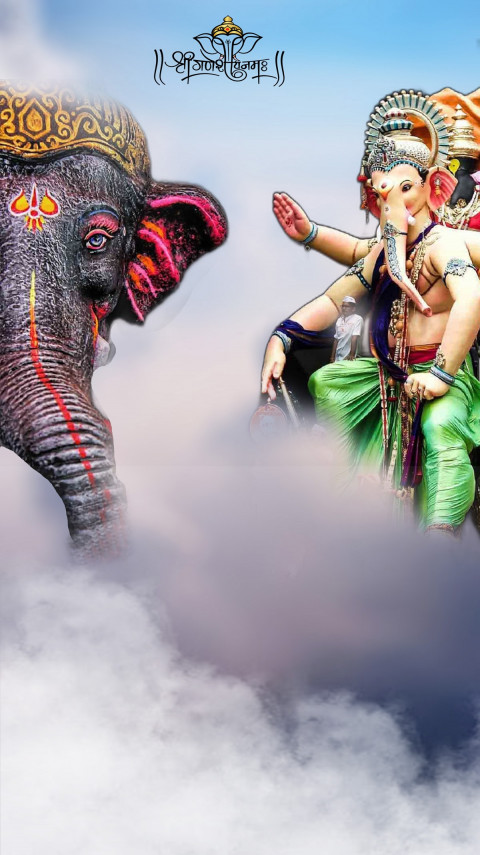Happy Ganesh Chaturthi Sky CB Editing Backgrounds HD Download