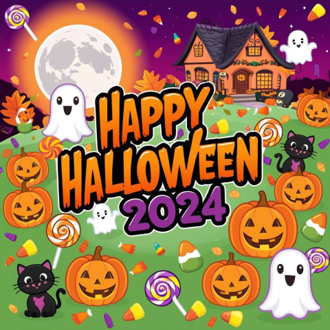 Happy Halloween 2024 social media graphics