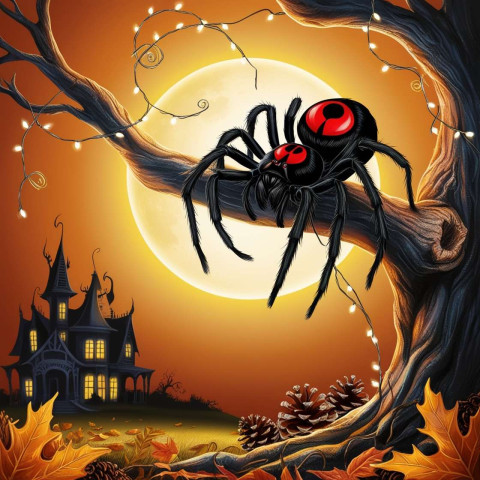 Happy Halloween 2024 spider themed Images