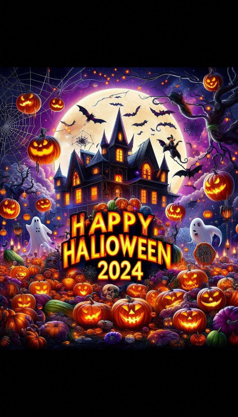 Happy Halloween 2024 spooky banner Images