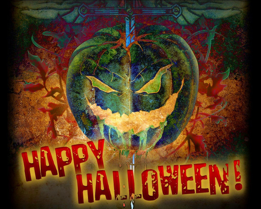 Happy Halloween Street Background HD Wallpaper