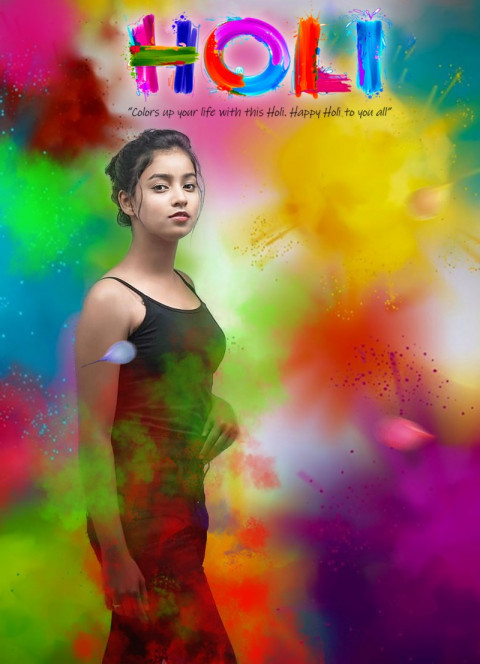 Happy Holi Background For Editing With Girl Photoshop & Picsart