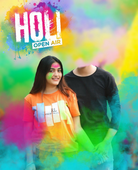 Happy Holi Background For Editing With Girl Photoshop & Picsart