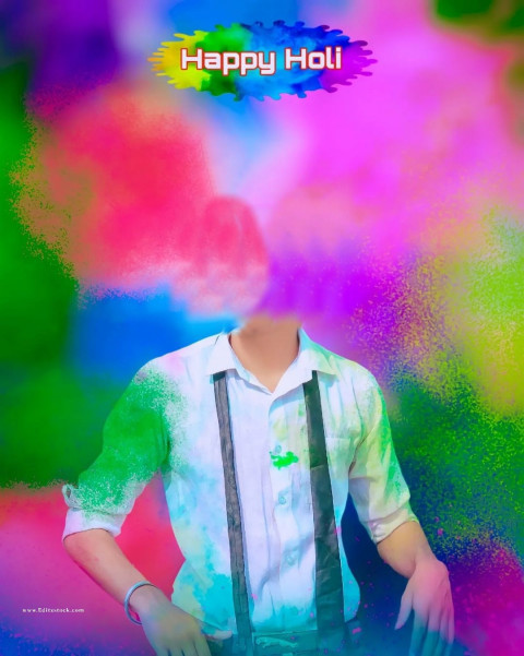 Happy Holi Background Without Head For CB Editing Free