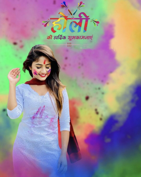 Happy Holi CB Editing Background With Girls