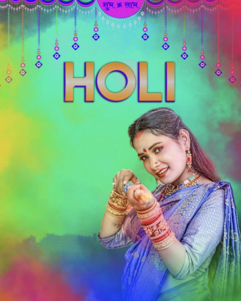 Happy Holi CB Editing Background With Girls Free