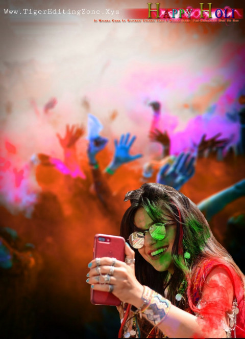 Happy Holi Editing Background With Girl For Picsart & Photoshop