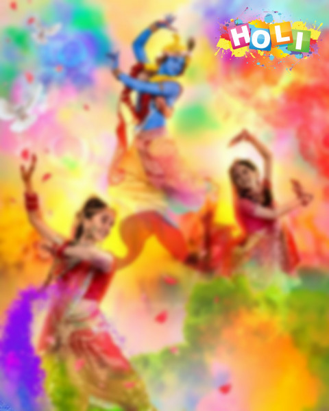Happy Holi Editing Background With Girl For Picsart & Photoshop
