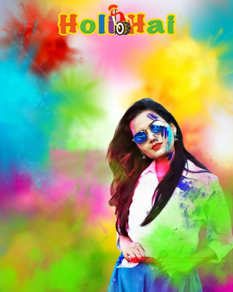 Happy Holi Photo Editing Backgrounds HD With Girl For Picsart