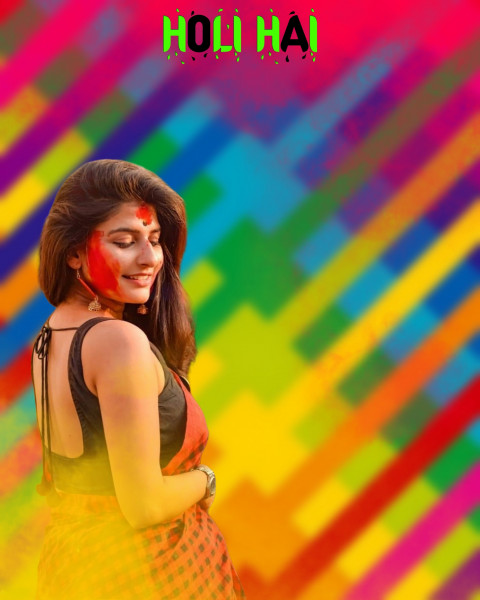 Happy Holi Photo Editing Backgrounds With Girl For Picsart