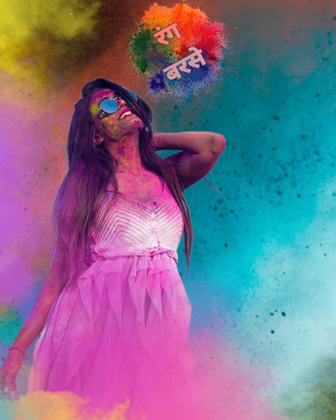 Happy Holi special Photo Editing Background With Girl Free