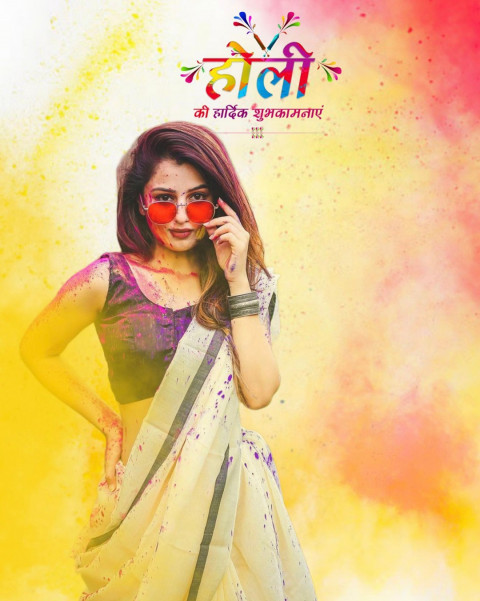 Happy Holi special Photo Editing Background With Girl Full HD