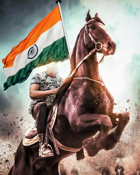 Happy Independence Day Tiranga Background With Horse Download HD