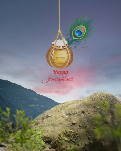 Happy Janmashtami CB Background For Photoshop Photo Editing Image