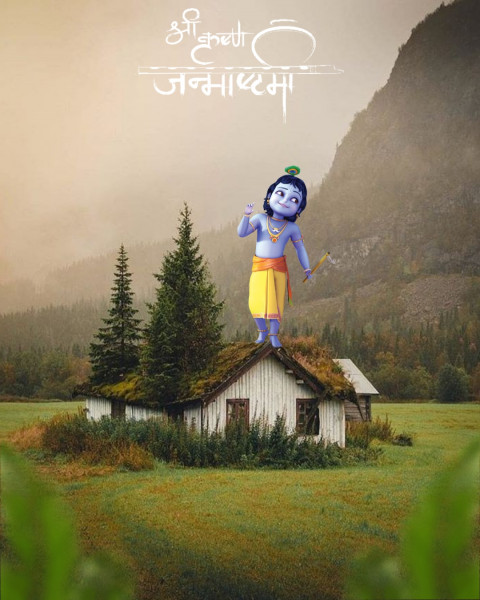 Happy Janmashtami HD Images For CB PicsArt Photo Editing Background