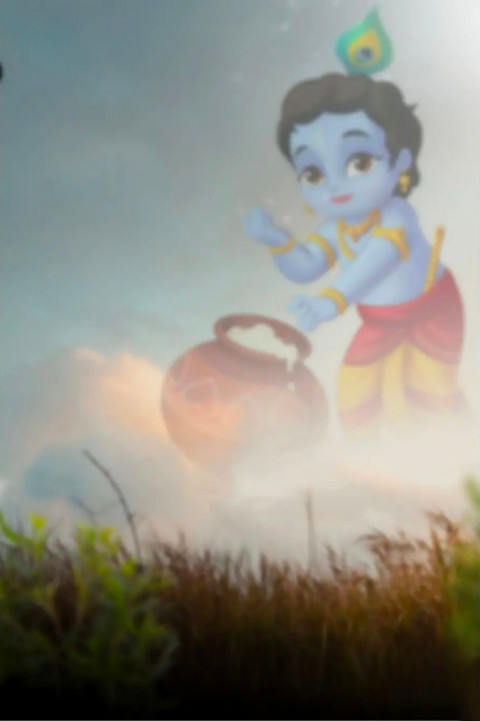 Happy Krishna Janmashtami CB Photo Editing Background HD Img