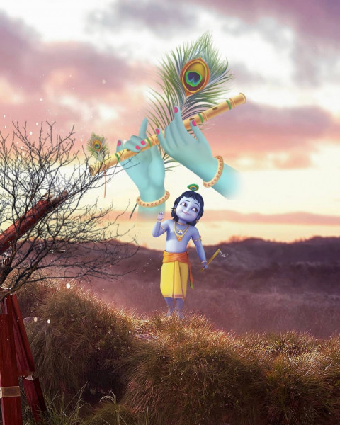 Happy Krishna Janmashtami CB Photo Editing HD Background