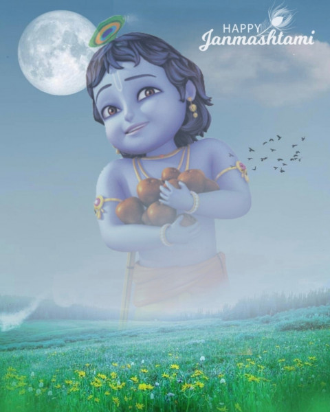 Happy Krishna Janmashtami CB Photo Editing HD Background Images