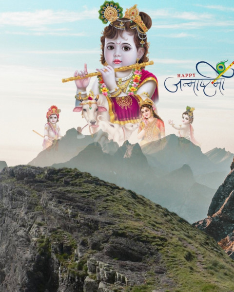 Happy Krishna Janmashtami CB Picsart Background New For Photo Editing