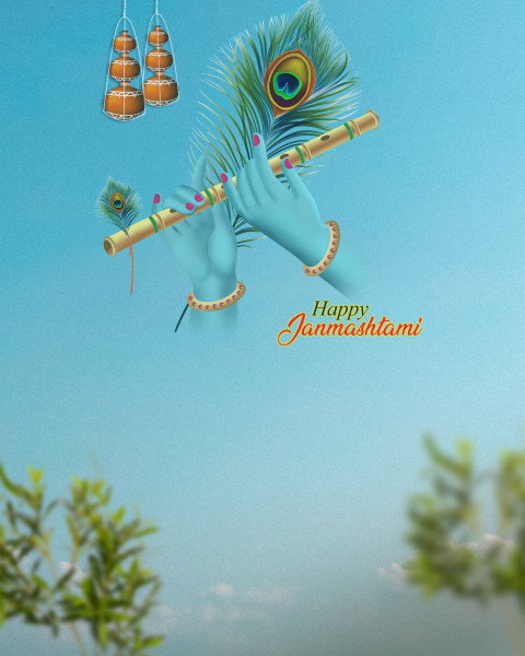 Happy Krishna Janmashtami Editing Background for PicsArt