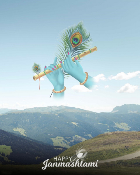 Happy Krishna Janmashtami PicsArt Editing Background