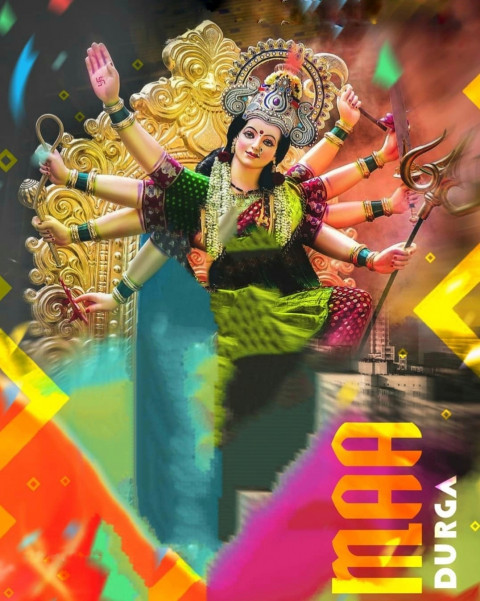 Happy Navratri CB PicsArt Durga Puja Editing Background HD Img
