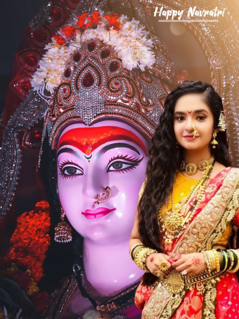 Happy Navratri Photo Editing Background Girl For PicsArt