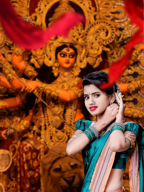 Happy Navratri Photo Editing Background Girl For PicsArt Pic