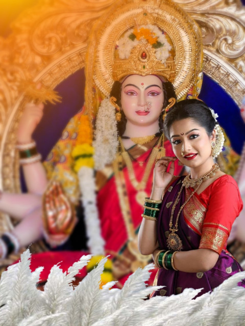 Happy Navratri Photo Editing Background Girl For PicsArt Pics