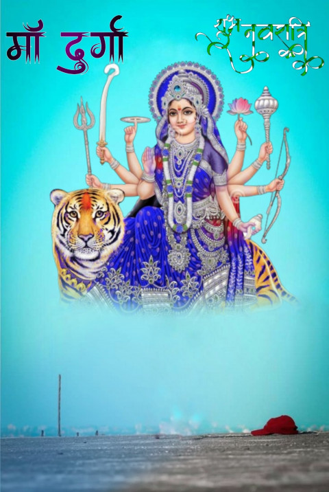 Happy Navratri With Girl CB Full HD PicsArt Editing Background