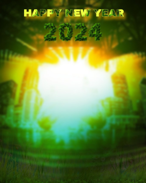 Happy New Year 2024 CB Blur Background HD For Photoshop Editing
