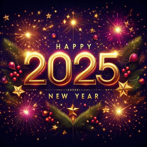 Happy New Year 2025 Wallpaper Colorful Image