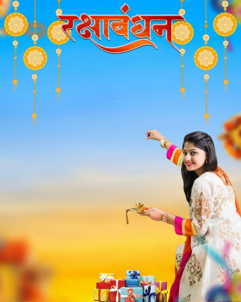 Happy Raksha Bandhan Background With Sister For Rakhi Picsart Photo
