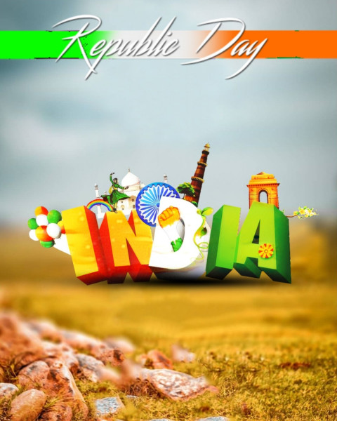 Happy Republic Day 26 January Background Wallpaper For Picsart & CB