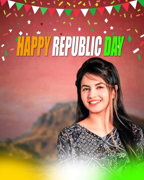 Happy Republic Day 26 January CB Background Free Stock Girls Photo