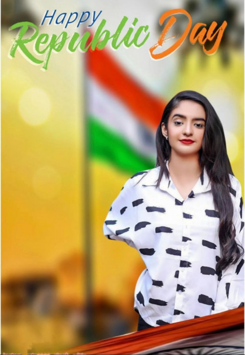 Happy republic Day 26 January Cb Background Images For Picsart With Girl
