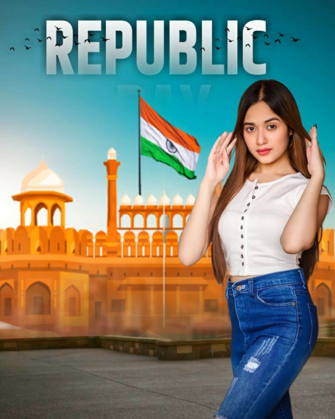 Happy Republic Day 26 January CB Background  With Beautiful Girls