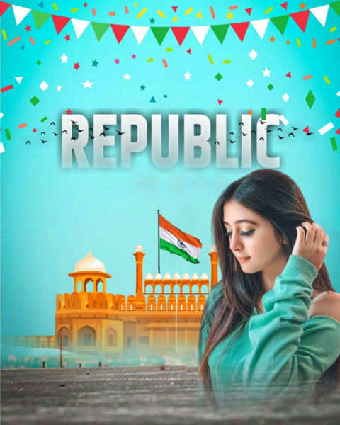 Happy Republic Day 26 January Girls Photo Editing CB Background