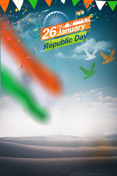 Happy Republic Day Background For Editing Picsart & Phtoshop Wallpaper