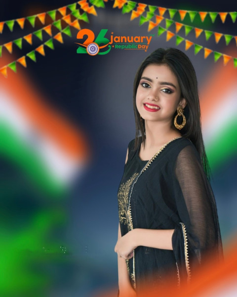 Happy Republic Day Girl CB Editing Background Full HD