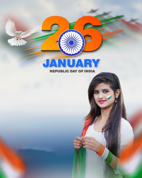 Happy Republic Day Girl CB Editing Backgrounds HD
